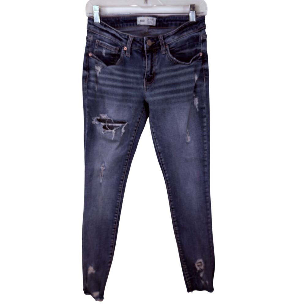 BKE Women's Stella Distressed Slim Fit Low Rise Ankle Jeans Size 28